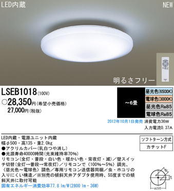 名古屋　LEDシーリングライト本体画像