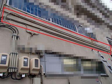 愛知県名古屋市 テナントビル架空引込み電線張替え工事画像