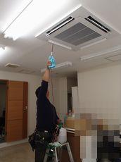 愛知県名古屋市 事務所内業務用パッケージエアコン新規取付け設置工事画像
