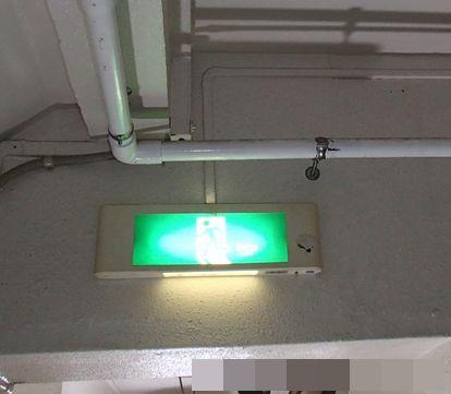 愛知県名古屋市 マンション テナント事務所ビル 共用エレベーターホール 一体形LEDベースライト増設配管配線取付け取替え交換工事画像