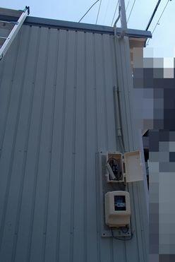 愛知県名古屋市 倉庫電気引込み幹線配管配線 スマートメーター取付け設置工事画像