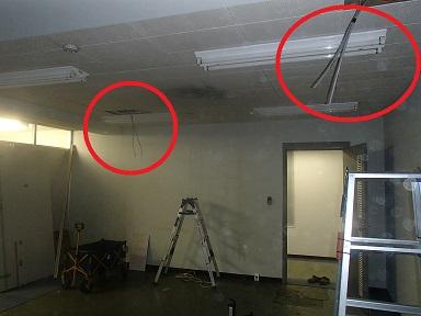 愛知県名古屋市 テナント事務所ビル 間仕切りリフォーム改修電気配線工事画像