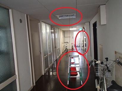 愛知県名古屋市 テナント事務所ビル改修照明電源切り分け電気配線工事画像