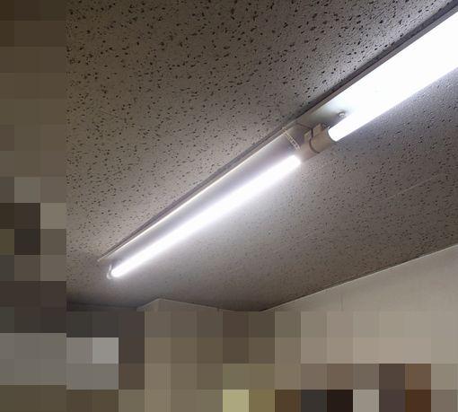 愛知県名古屋市 テナント事務所ビル事務所内LED蛍光灯取付け 安定器電源バイパス工事画像