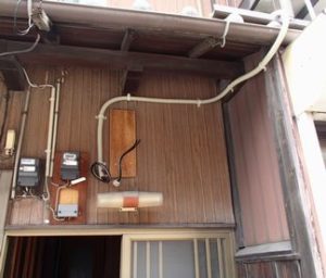 愛知県名古屋市 契約電気アンペア容量増設 単相2線式変更 引込み電線 幹線ケーブル 配管配線工事画像