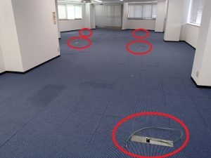 愛知県名古屋市 テナント事務所ビル 貸室 原状回復 OAコンセント配線取付け設置電気工事画像