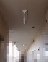 愛知県名古屋市 マンションアパート 共用廊下灯富士型LEDベースライト照明器具取替え交換工事画像